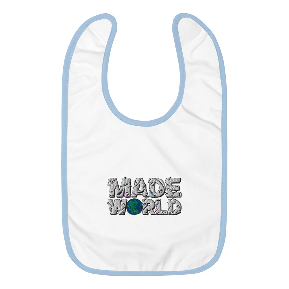 Made World Embroidered Baby Bib