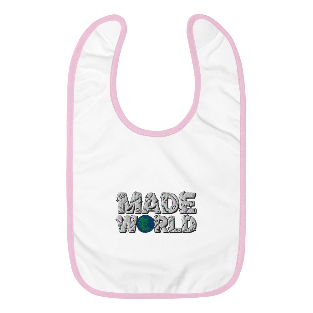 Made World Embroidered Baby Bib